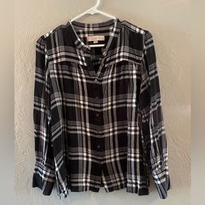 LOFT plaid button up shirt